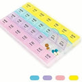 Colorful 28-Compartment Pill Organizer - Portable, Large Capacity Health Care Box