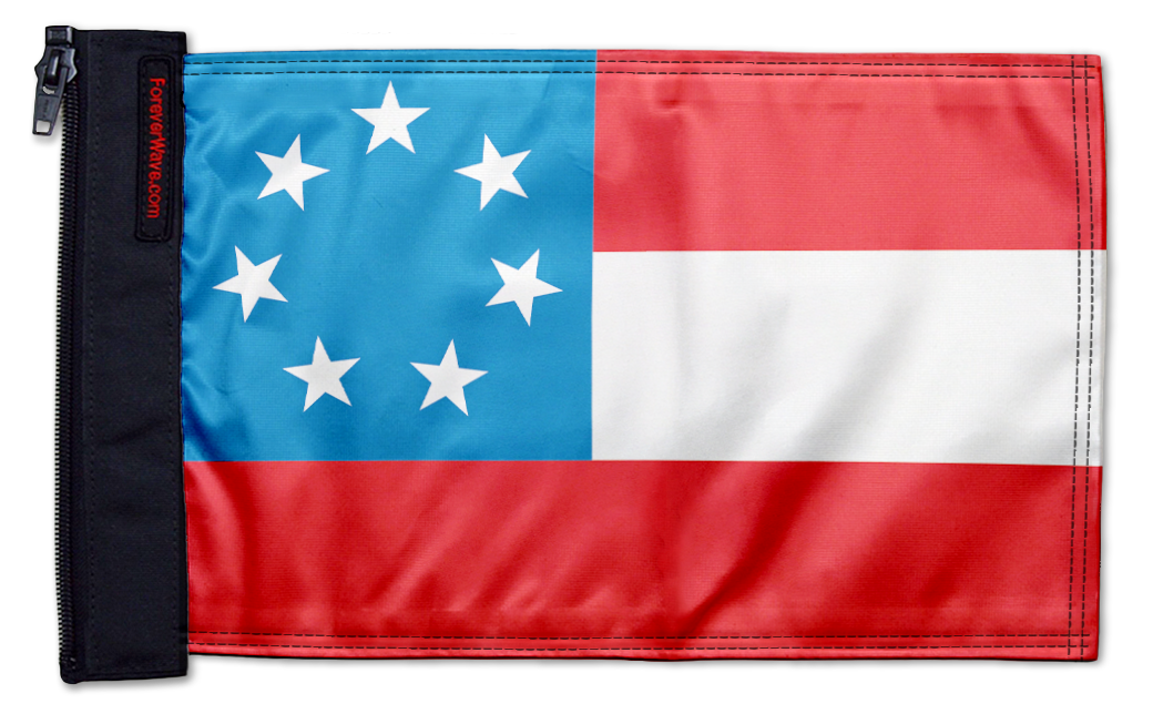 1st Confederate 7 Star 12"x18" Forever Wave Flag for Jeep Wrangler YJ 1986-1995