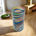 Colorful Hand-Blown Tumbler | Confetti Swirl Mexican Glass