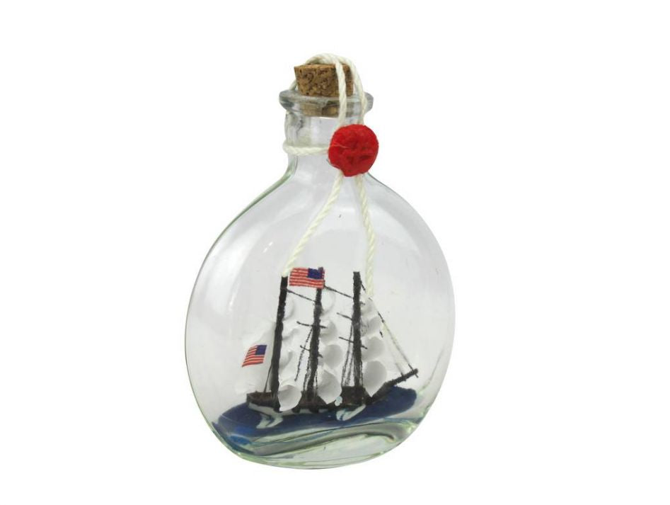 USS Constitution Model Ship in a Glass Bottle 4""