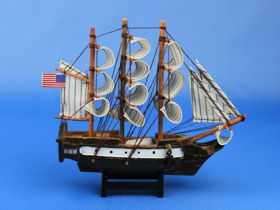 Wooden USS Constitution Tall Model Ship 7""