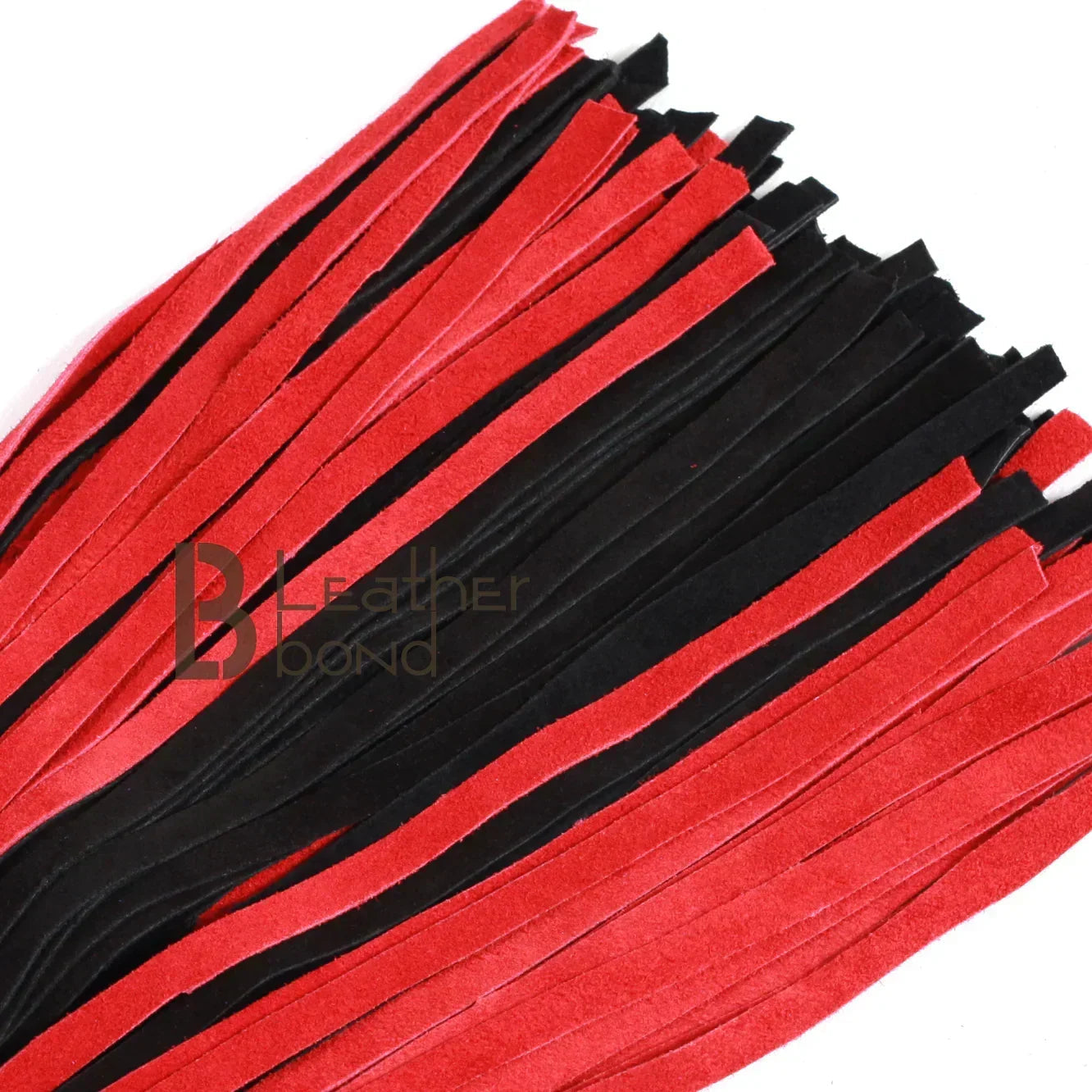 ❤️🖤  50 Falls Real Genuine Cow Hide Suede Leather Flogger Red & Black Heavy Duty Thuddy Whip