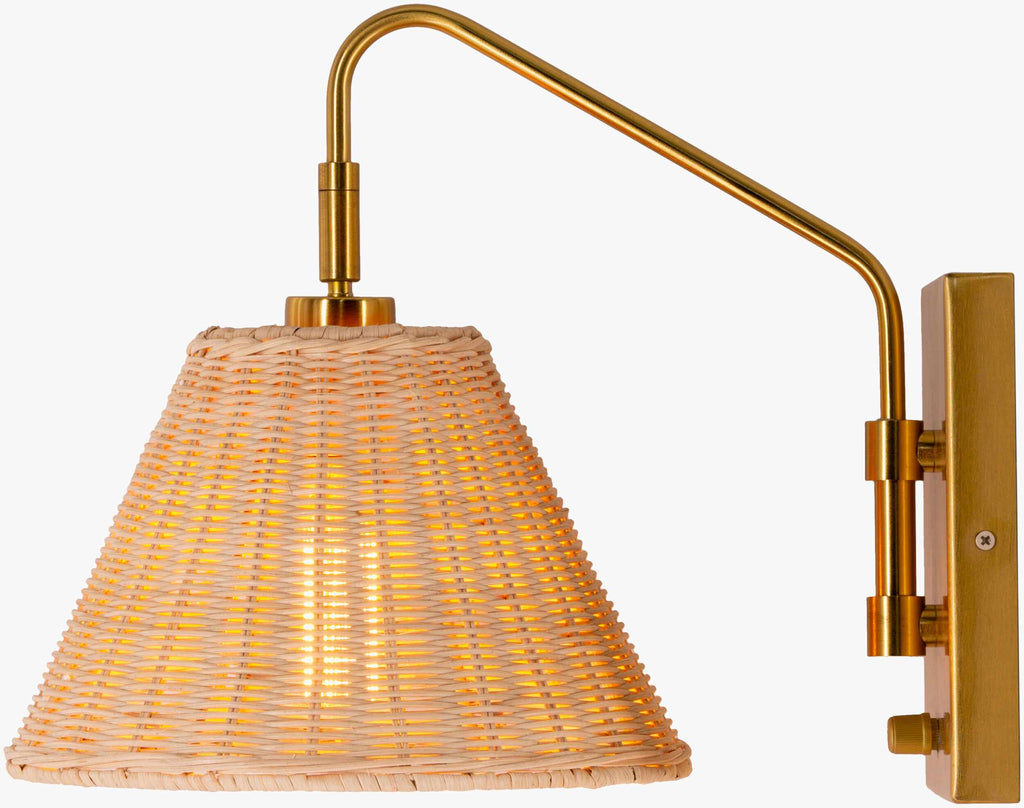 Gabas Gold Iron Rattan Wall Sconces