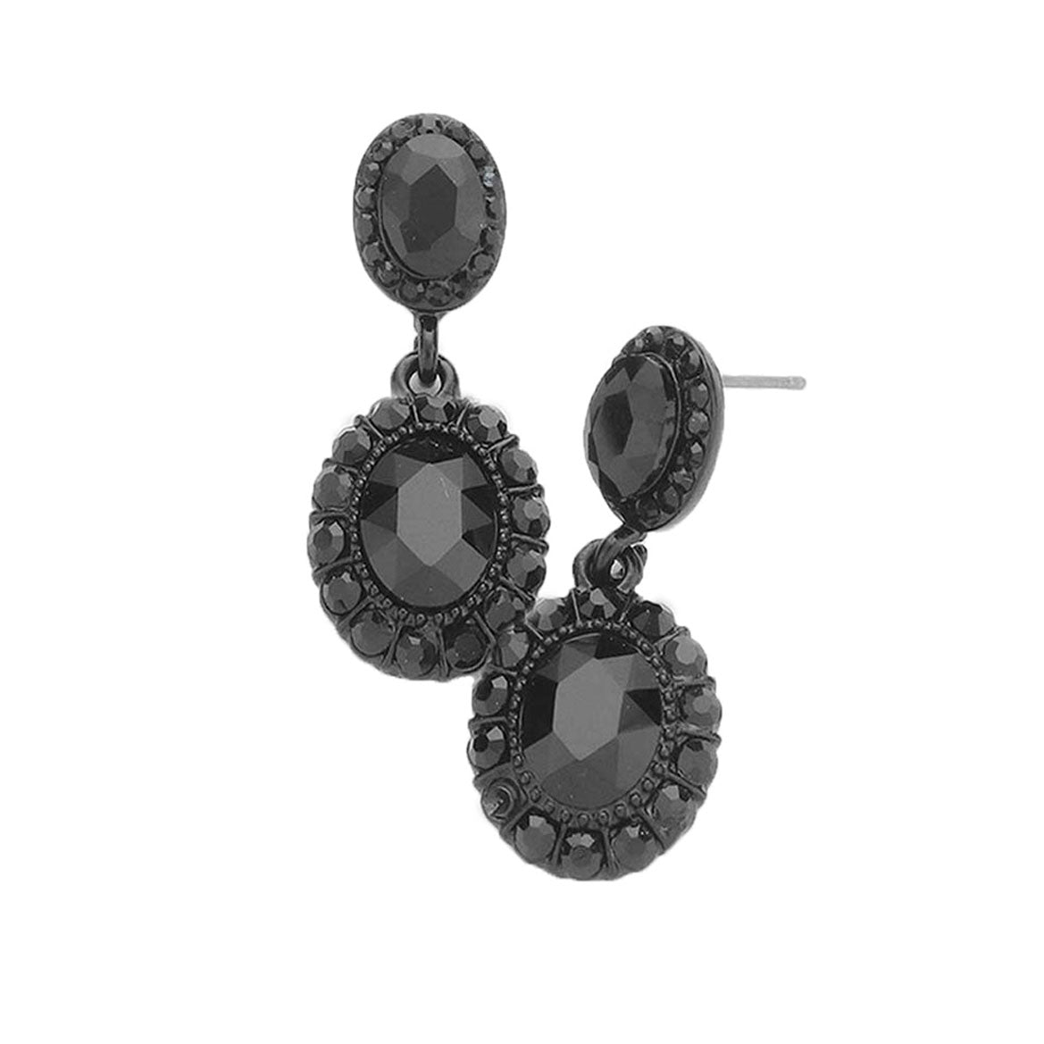 Crystal Rhinestone Drop Evening Earrings