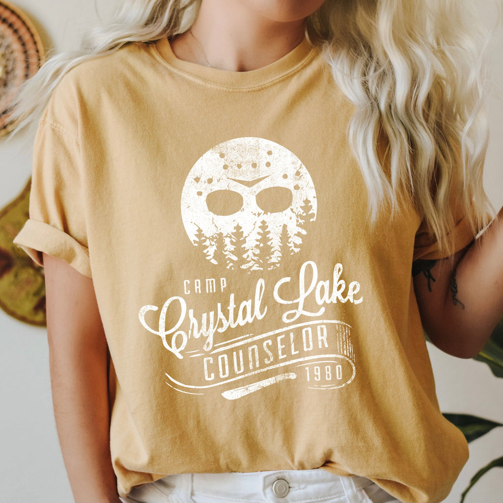 Camp Crystal Lake Counselor Retro Halloween Vintage Limited Edition Comfort Colors Tee