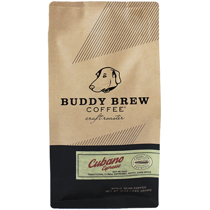 Buddy Brew Cubano Espresso Whole Bean Coffee Case of 6 - 12 Oz