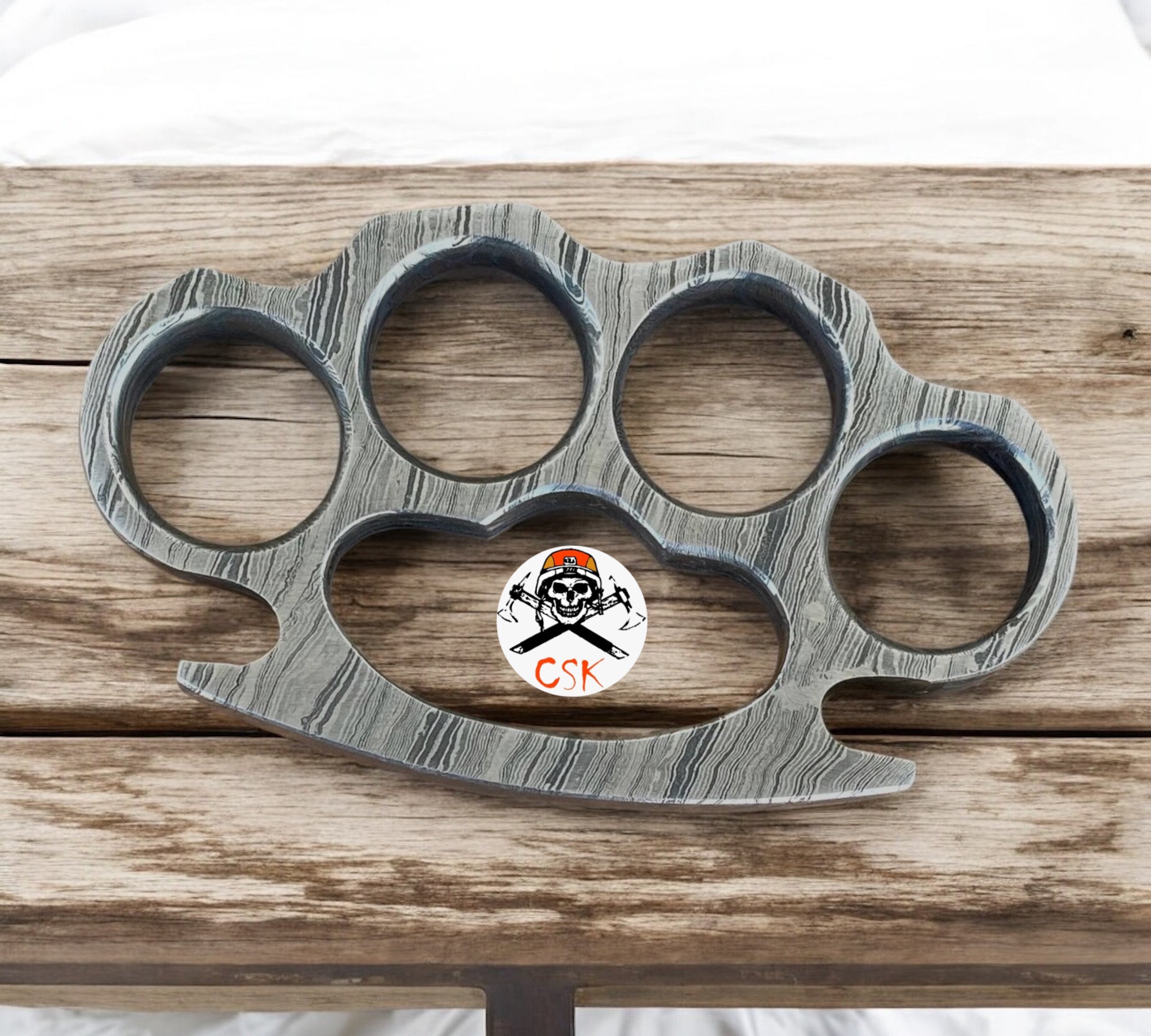 Custom Damascus Knuckle - Elegant and Functional Accessory - PhishStones Products