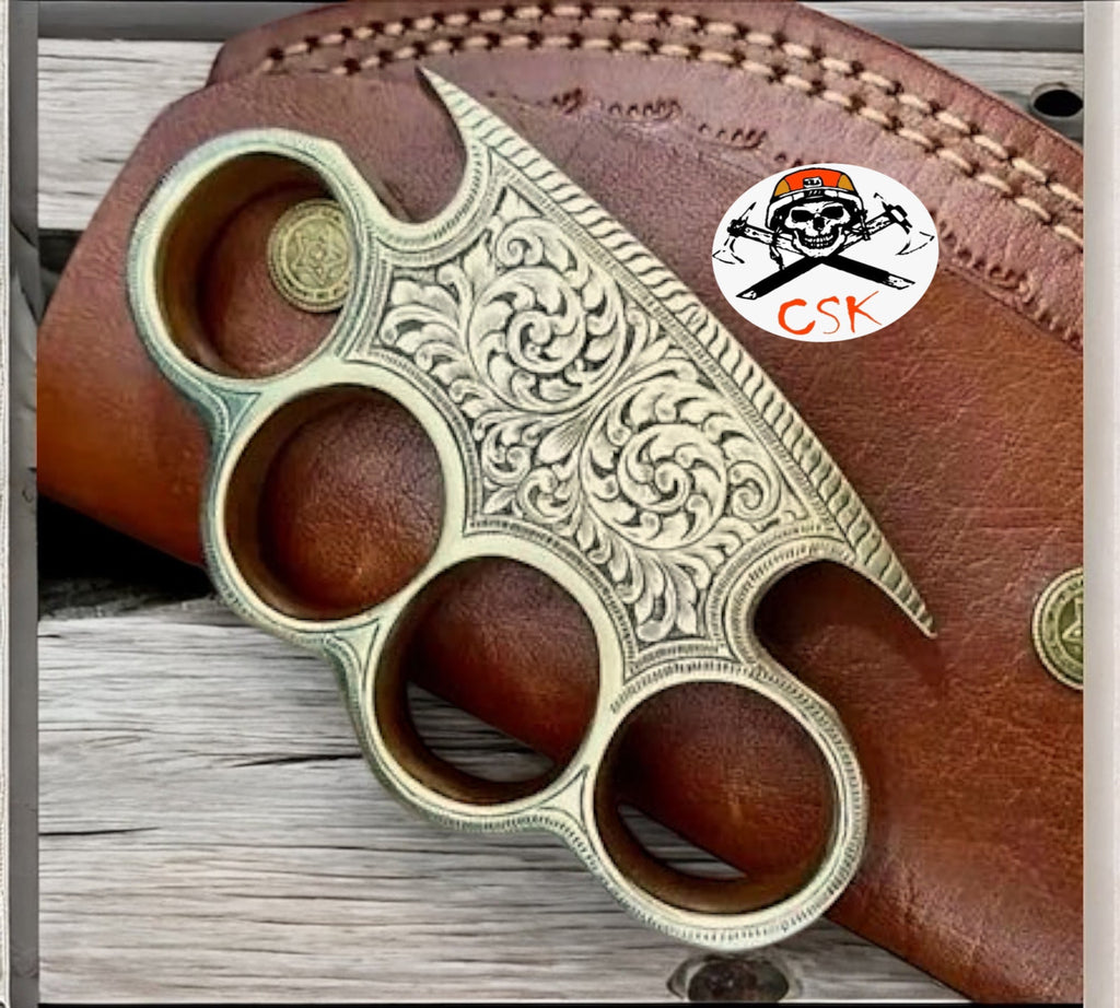 Custom Hand Engraved Brass knuckle - PhishStones Products
