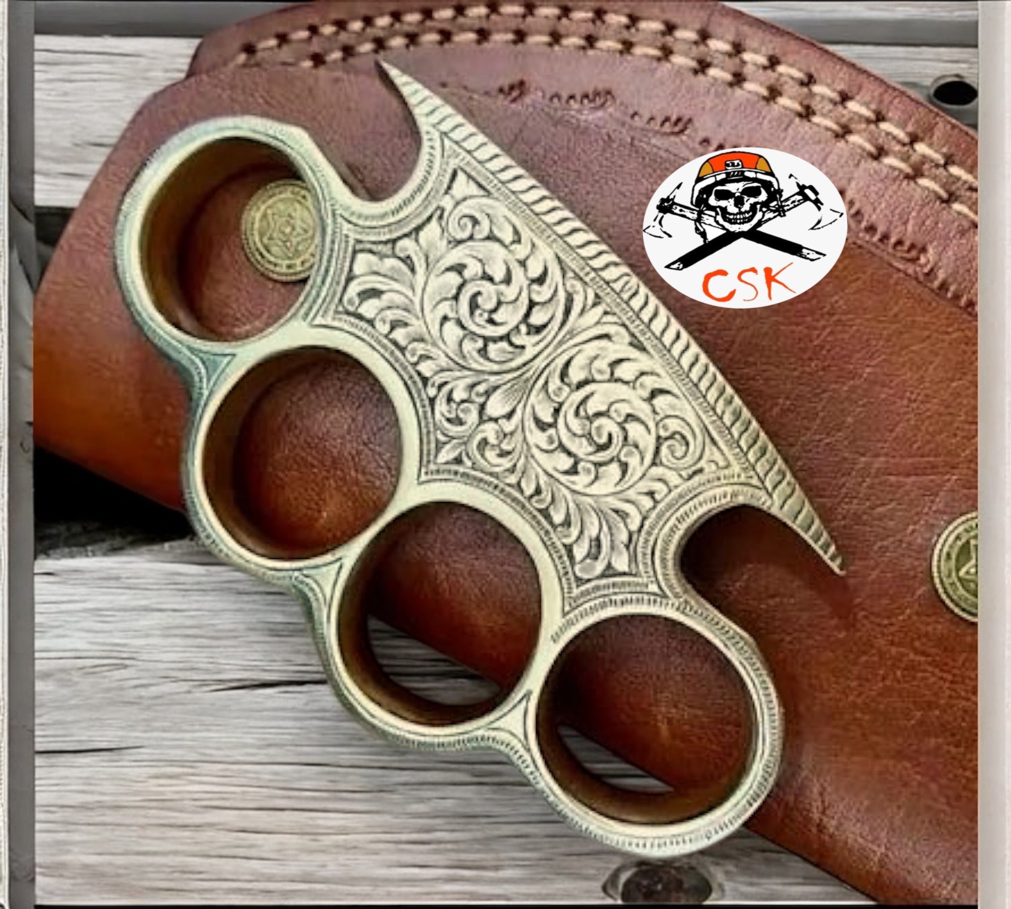 Custom Hand Engraved Brass knuckle - PhishStones Products