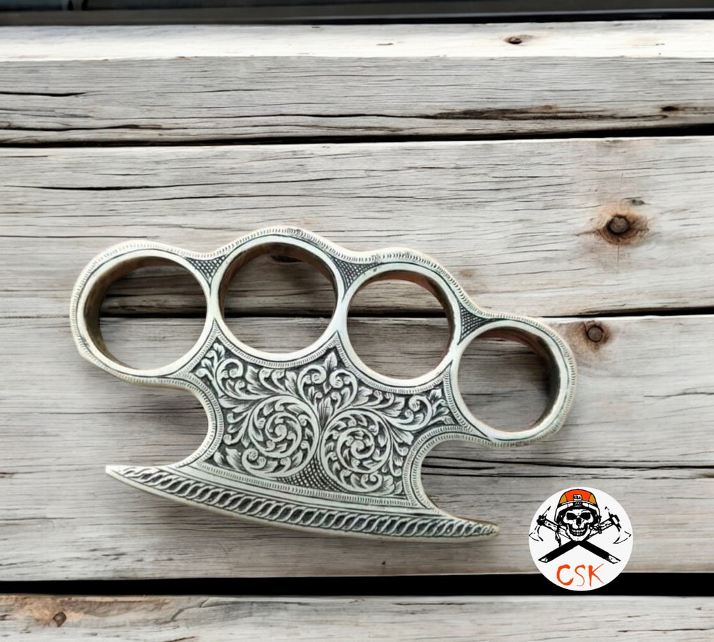 Custom Hand Engraved Brass knuckle - PhishStones Products