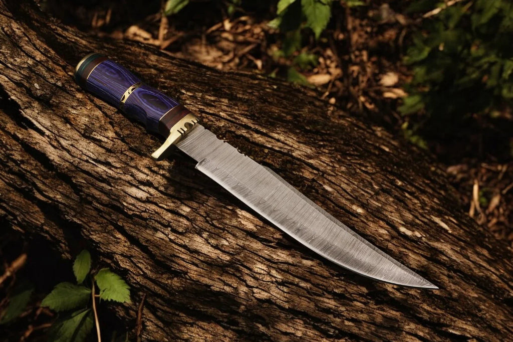 Custom Handmade Big Knife with Damascus Steel Blade - PhishStones Products