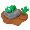 Green Lizard Desert Playset - 3D Printed Animal Toy