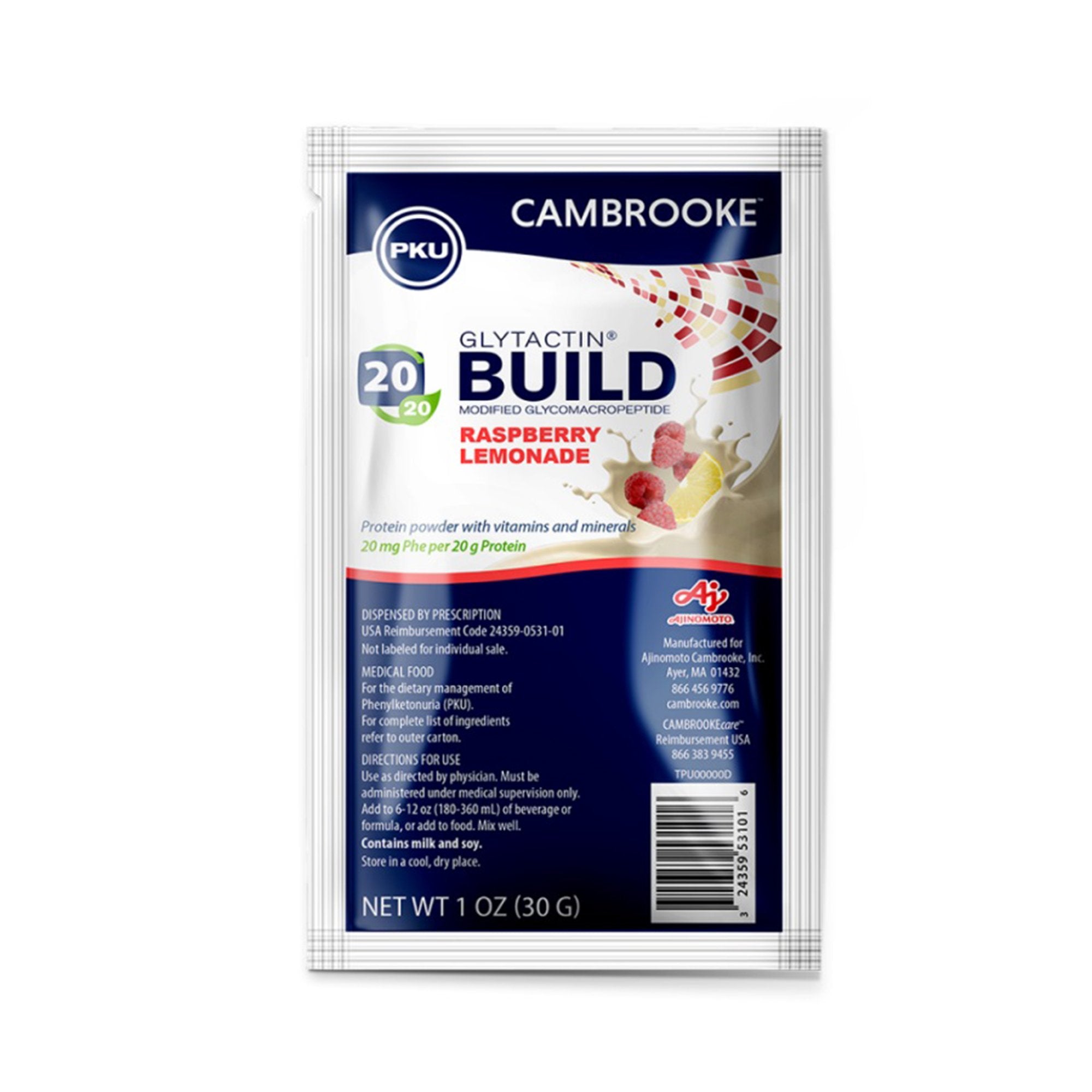 Glytactin® Build 20/20 GMP for the Dietary Management of PKU, Raspberry Lemonade 35312