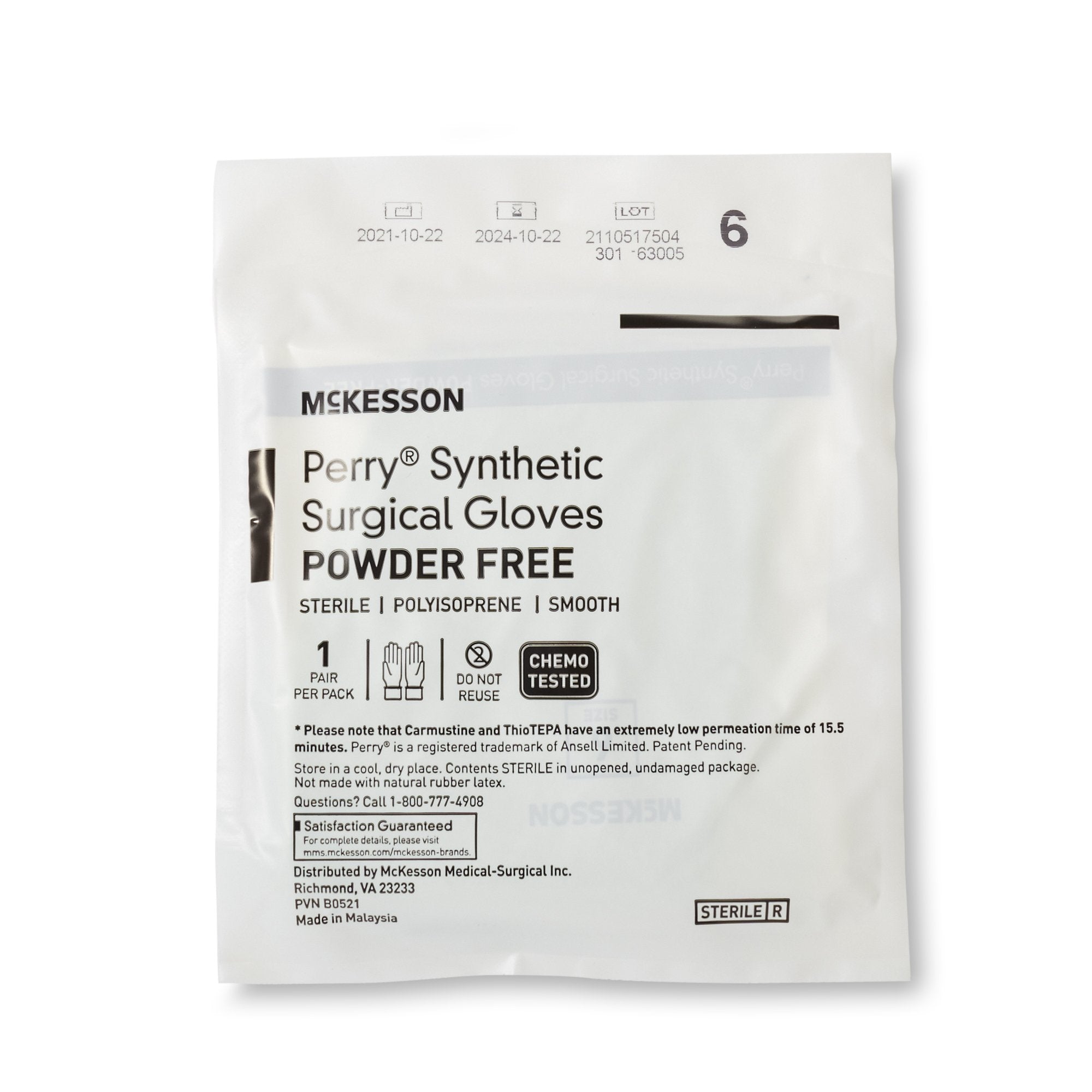 McKesson Perry® Performance Plus Polyisoprene Surgical Glove, Size 6, Green 20-2060N