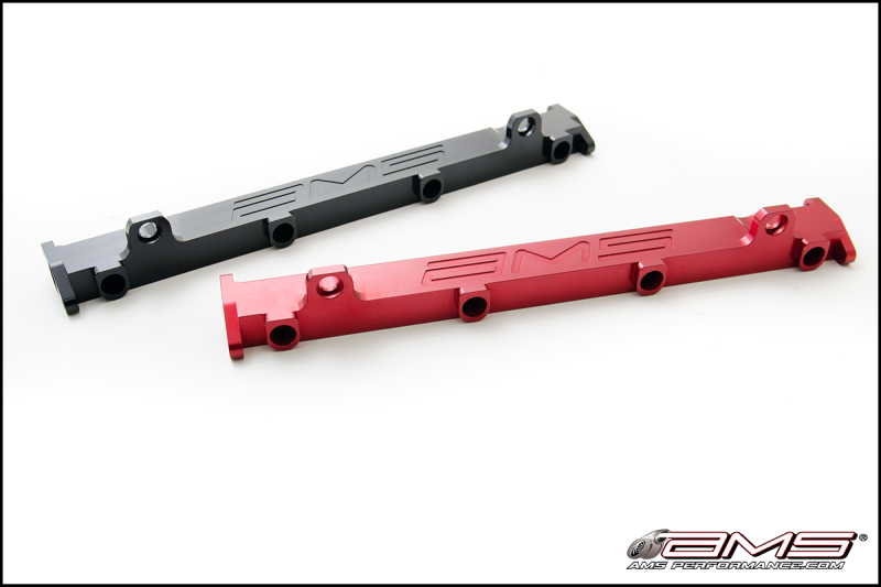 AMS Performance 03-07 Misubishi EVO VIII/IX CNC Machined Aluminum Fuel Rail - Red AMS.01.07.0102-2
