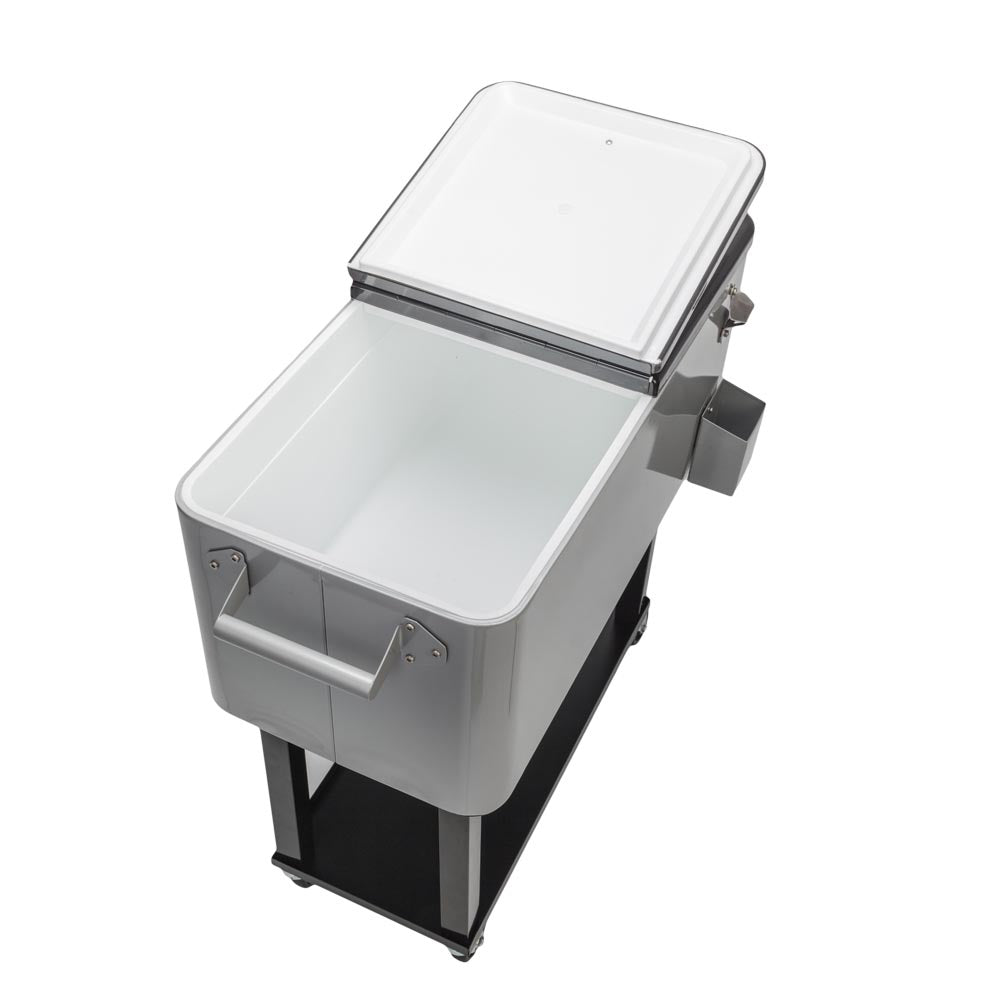 Yescom 80QT Beverage Cooler Cart on Wheels Drinks Storage