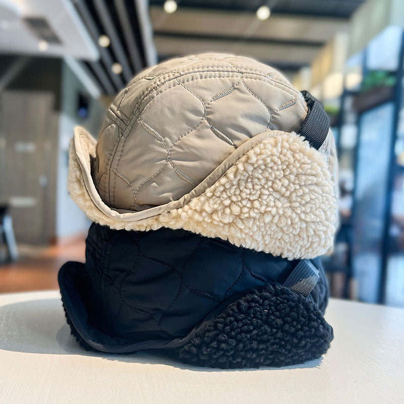 Thickened Fleece-lined Lamb Wool Warm Earflaps Cap