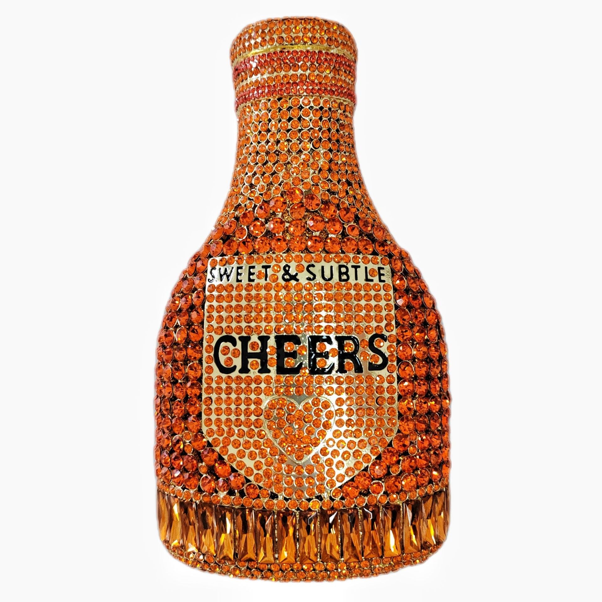Champagne Bottle Rhinestone Evening Clutch Women's Bag