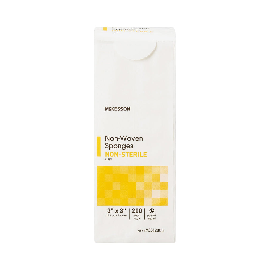 McKesson Nonwoven Sponge, 3 x 3 Inch, 4-Ply 93342000
