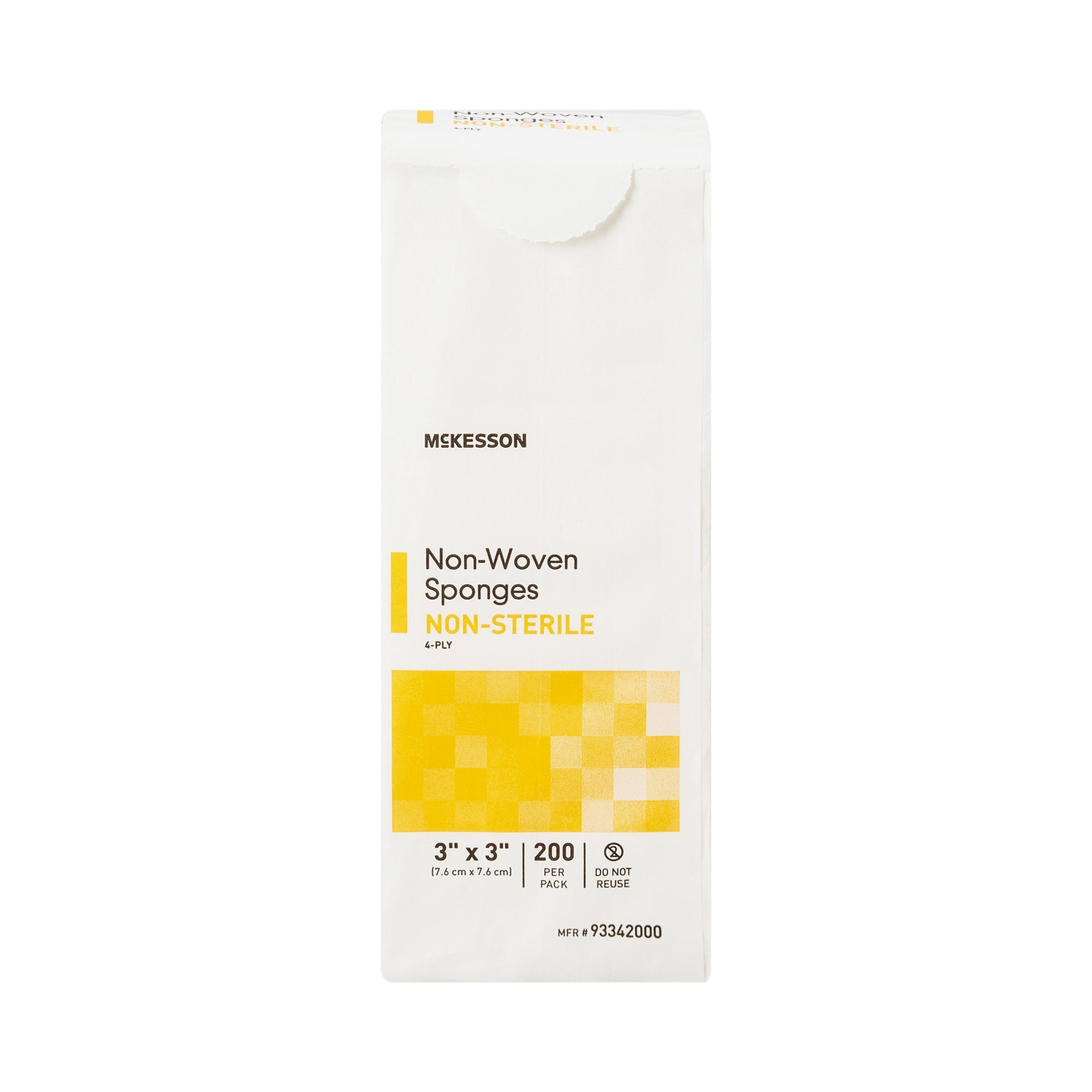 McKesson Nonwoven Sponge, 3 x 3 Inch, 4-Ply 93342000