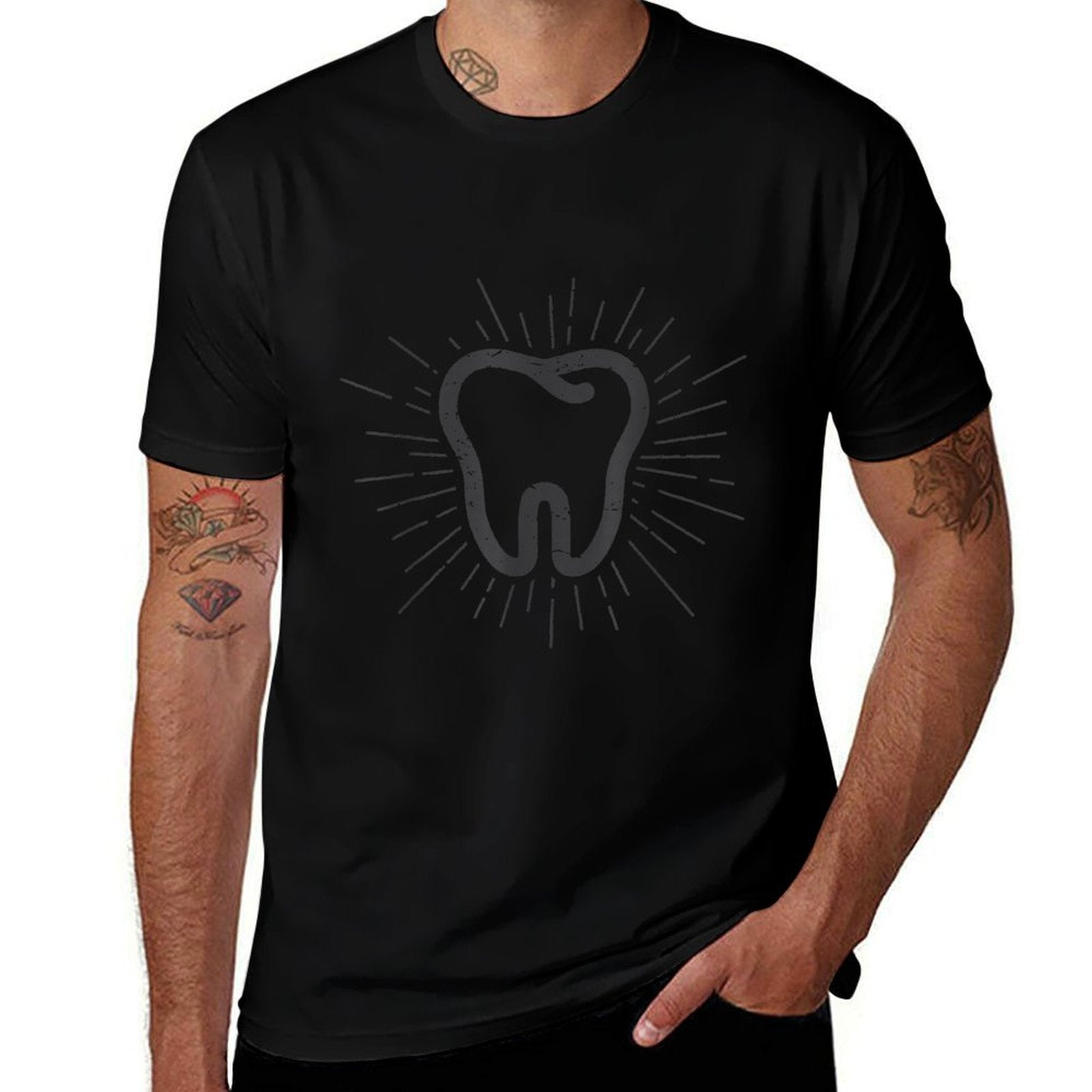 Tooth Dentist Hygienist Dental Oral Hygiene Gift  Heathered Texture T-Shirt