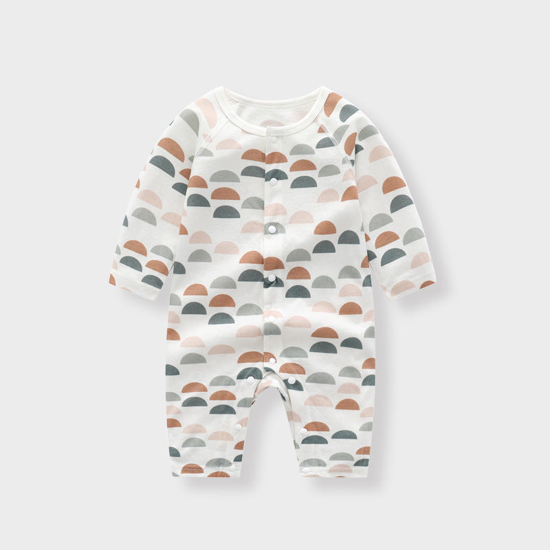 Light And Soft Bamboo Fiber Baby Jumpsuit Floral Animal Cute Print Spring Autumn Newborn Clothes Unisex Long Sleeve Baby Rompers For Boys Girls