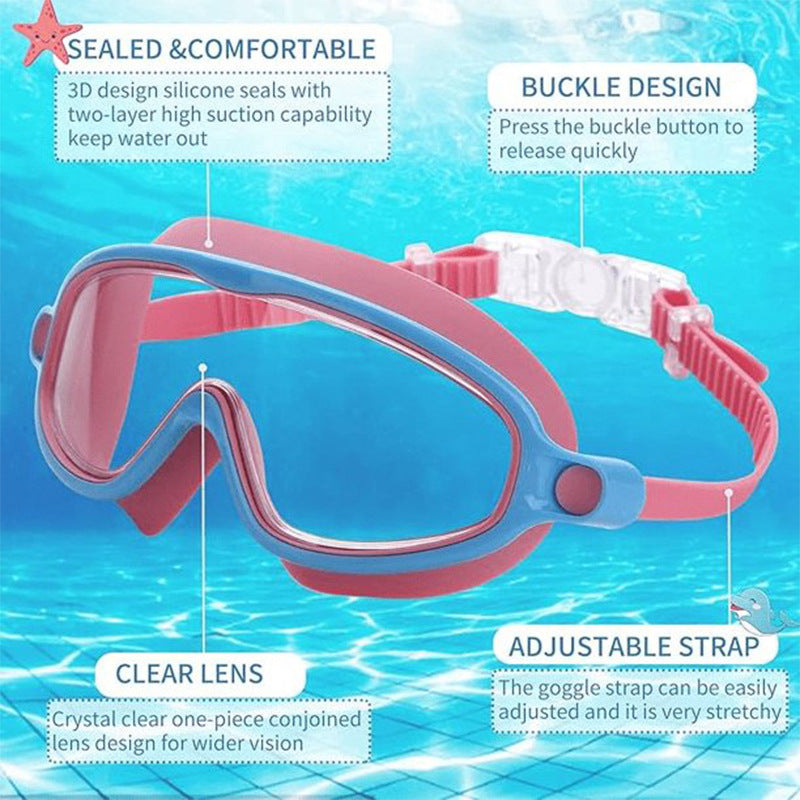 Children's Swimming Goggles HD Waterproof Anti-fog Large Frame Swimming Goggles