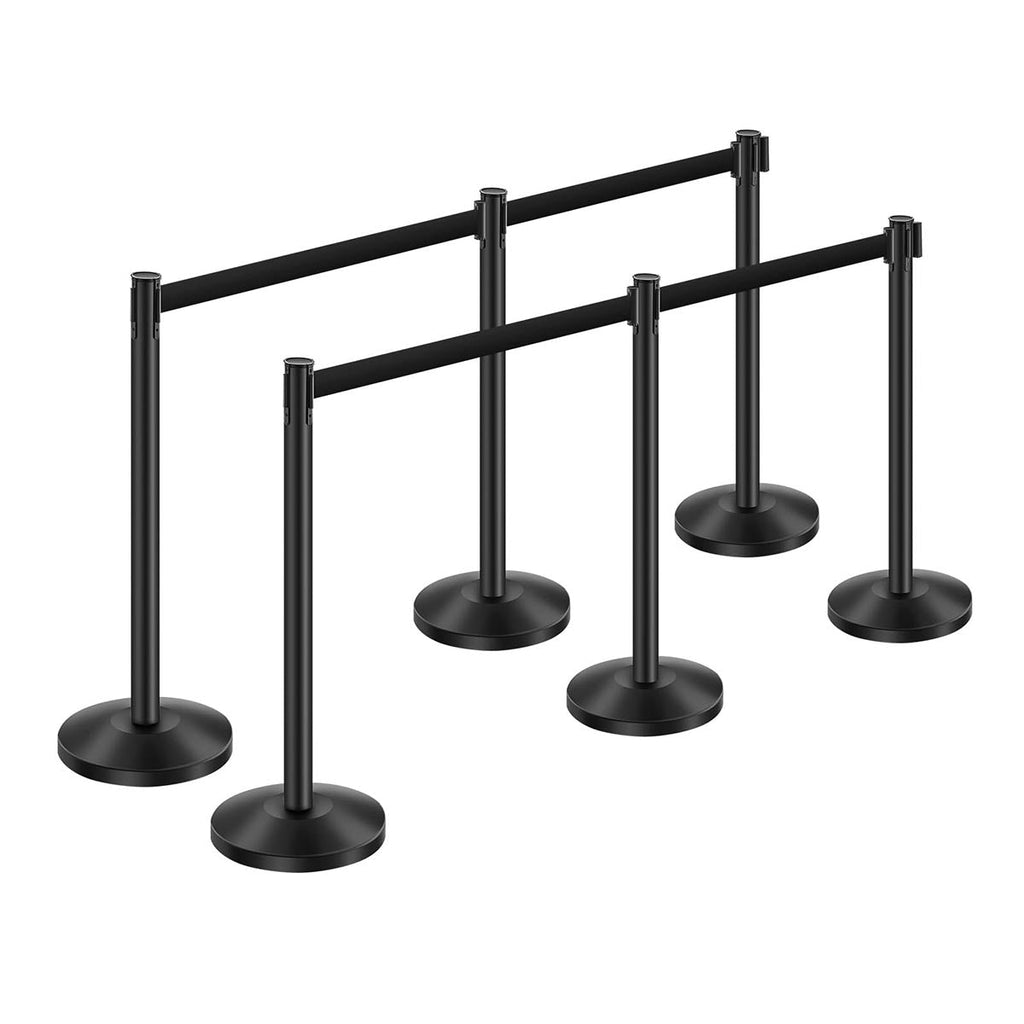 Yescom 6pcs Crowd Control Stanchions with 6.5ft Retractable Belt
