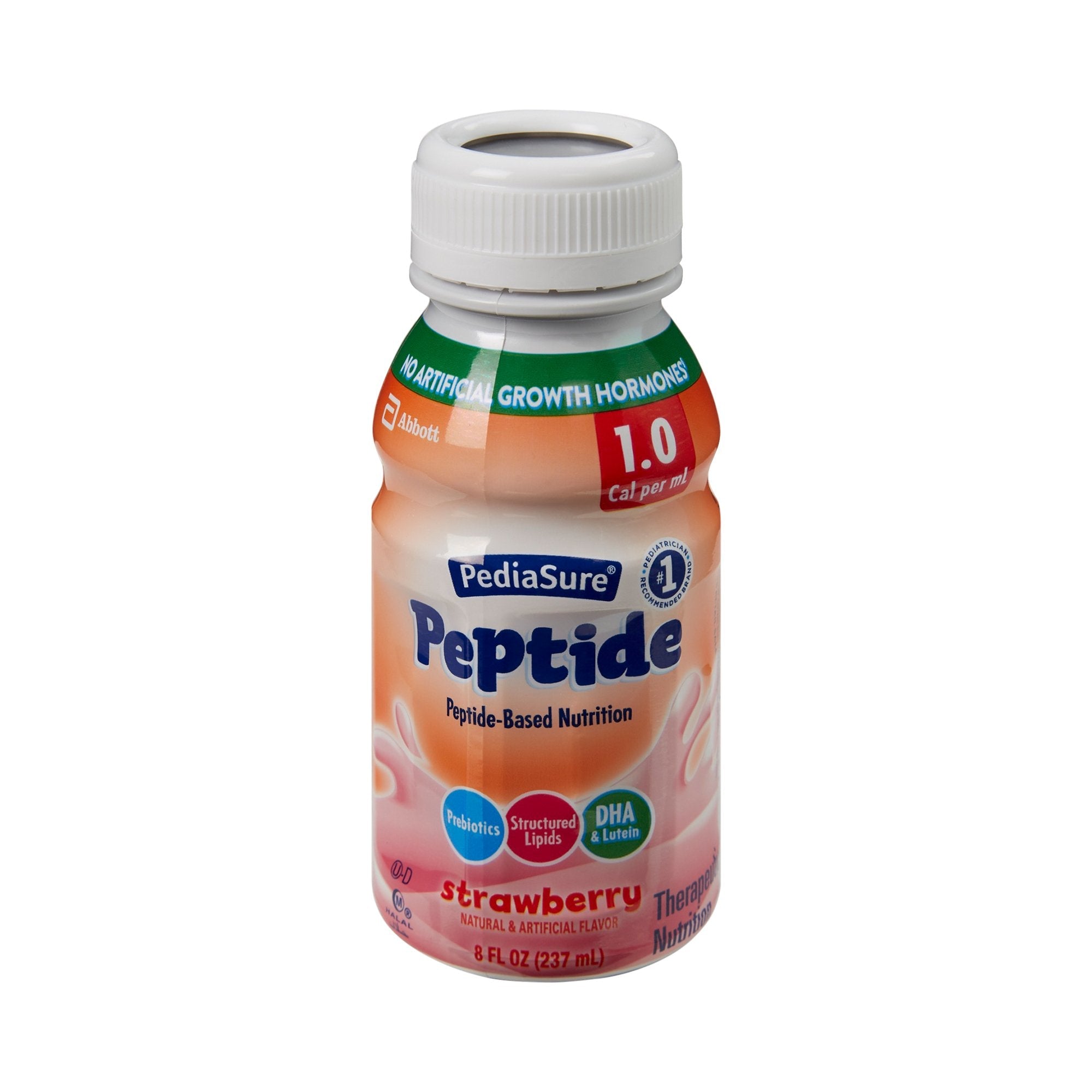 PediaSure® Peptide 1.0 Cal Peptide-Based Nutrition, Strawberry, 8-ounce bottle 67411