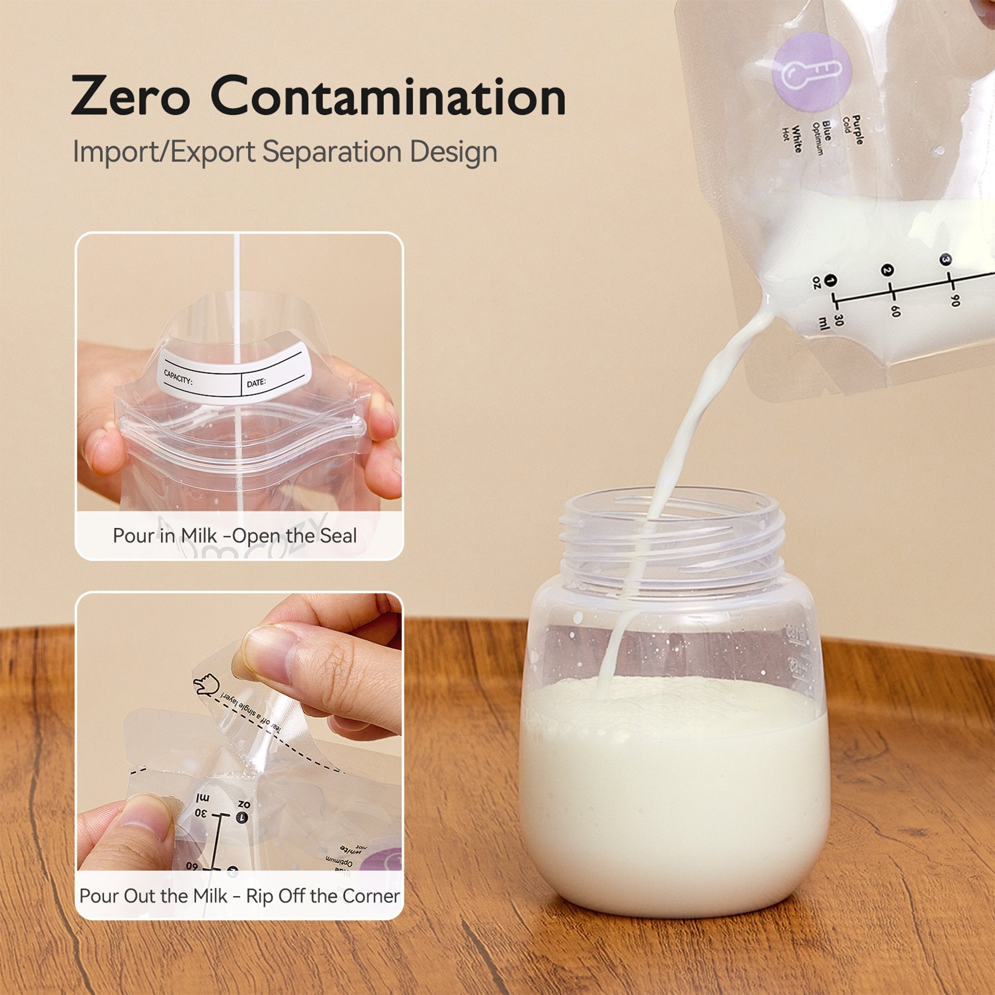 Momcozy Breast Milk Storage Bag, 6-ounce capacity MS005-NA00NB-A