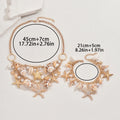 Cross-border European American Ocean Style Women Jewelry Set, Unique Starfish & Shell Inlaid Pearl Design Matching Necklace & Bracelet Accessories