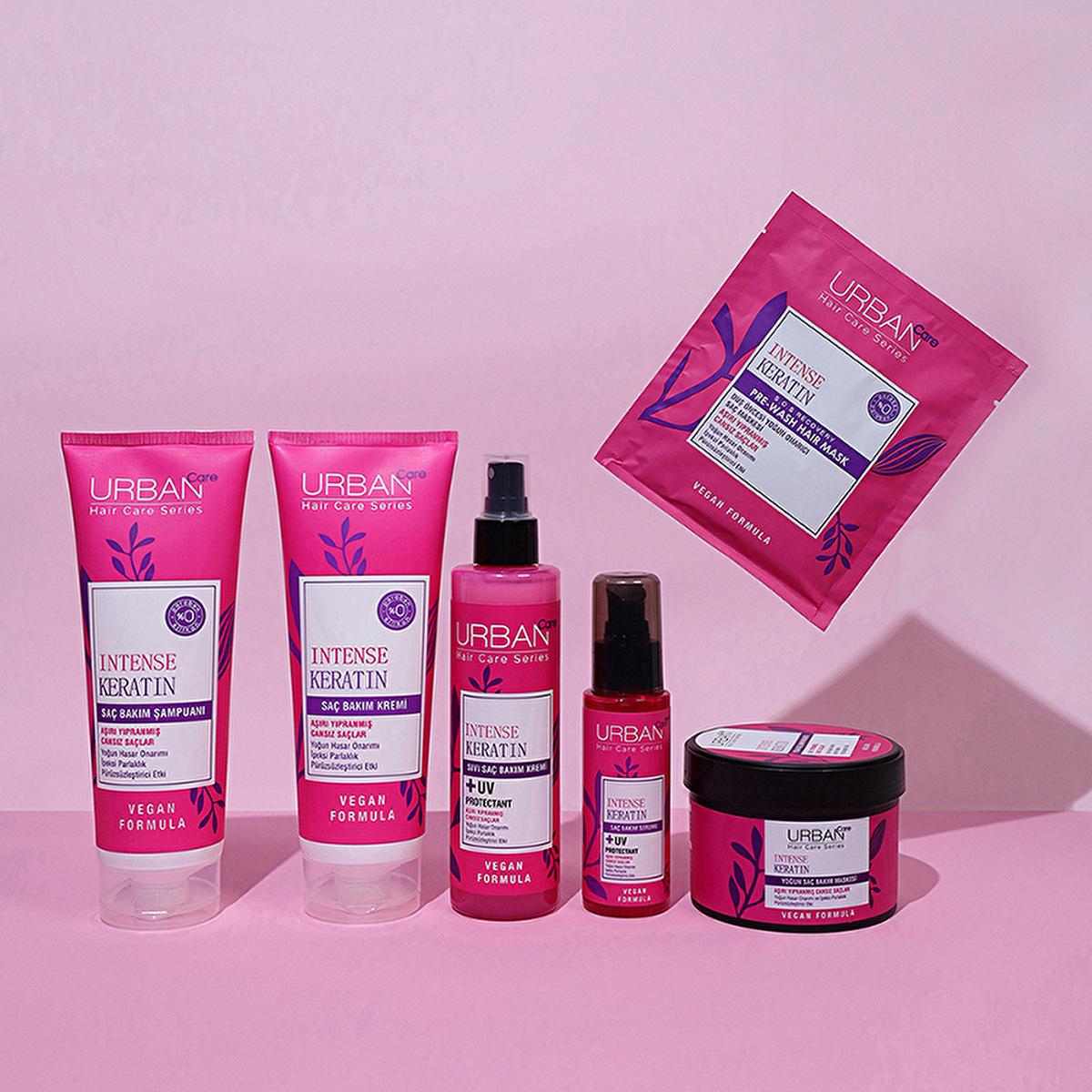 Urban Care Intense Keratin Hair Treatment: Repairs Damaged Hair & Adds Shine | Leave-In Conditioner, Paraben-Free, Smoothing Spray