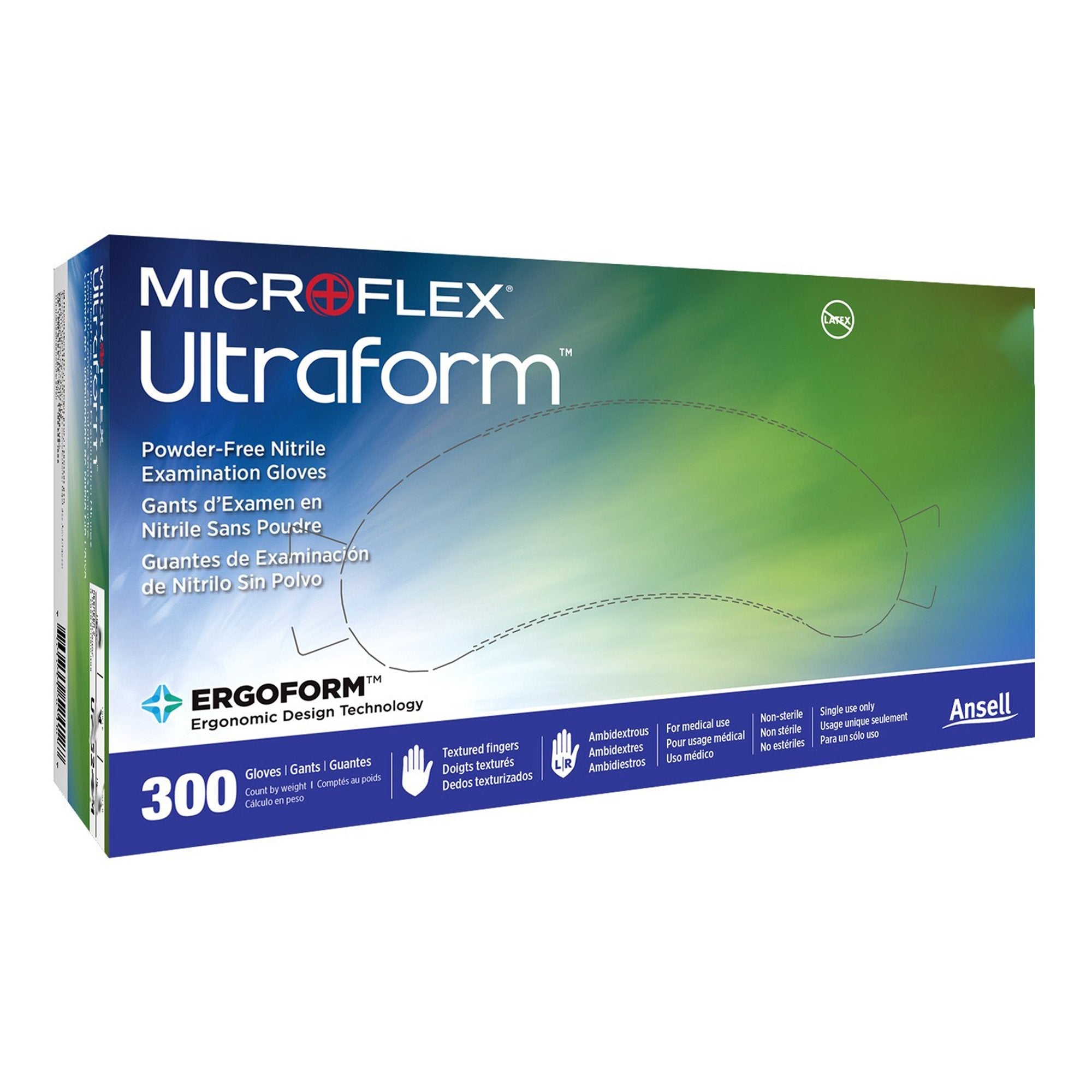 Ultraform® Nitrile Exam Glove, Small / Medium, Blue UF-524-SM