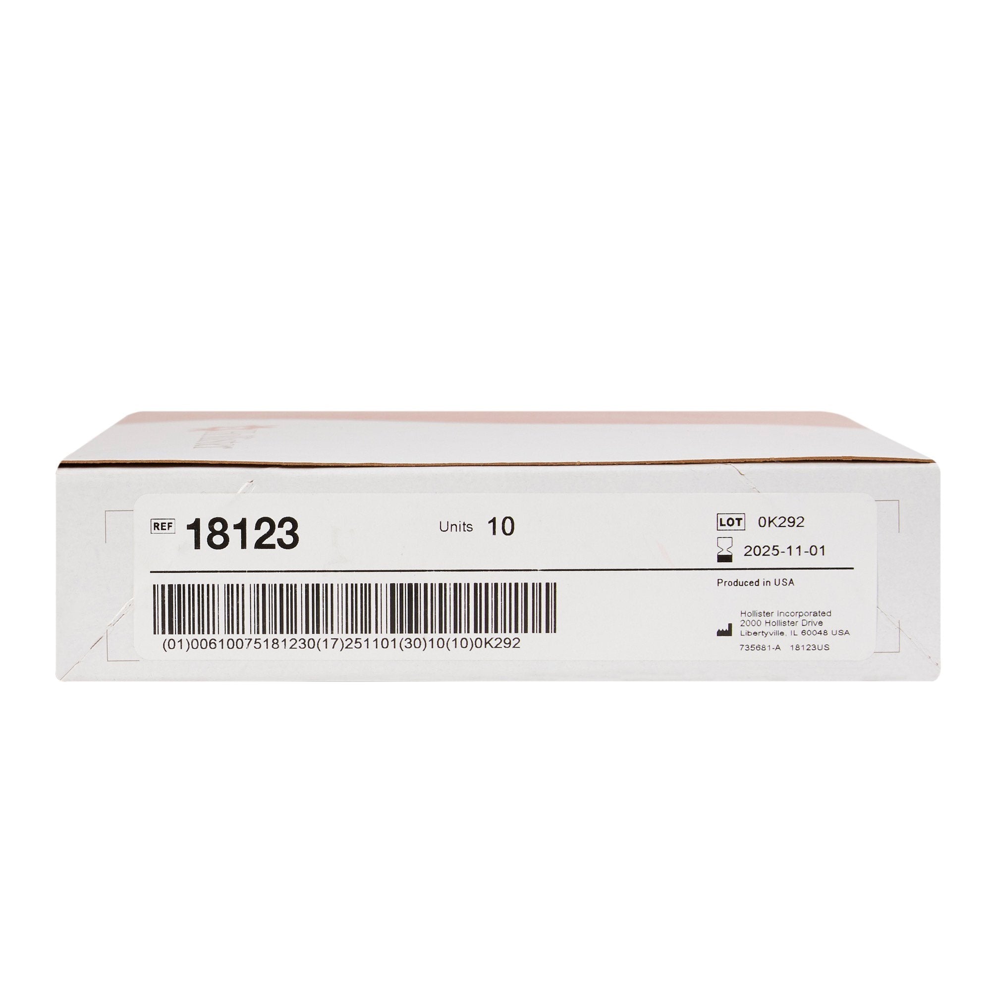 New Image™ 18123 2-Piece Beige Colostomy Pouch, Pre-cut to Fit 57mm Stomas, Red 18123