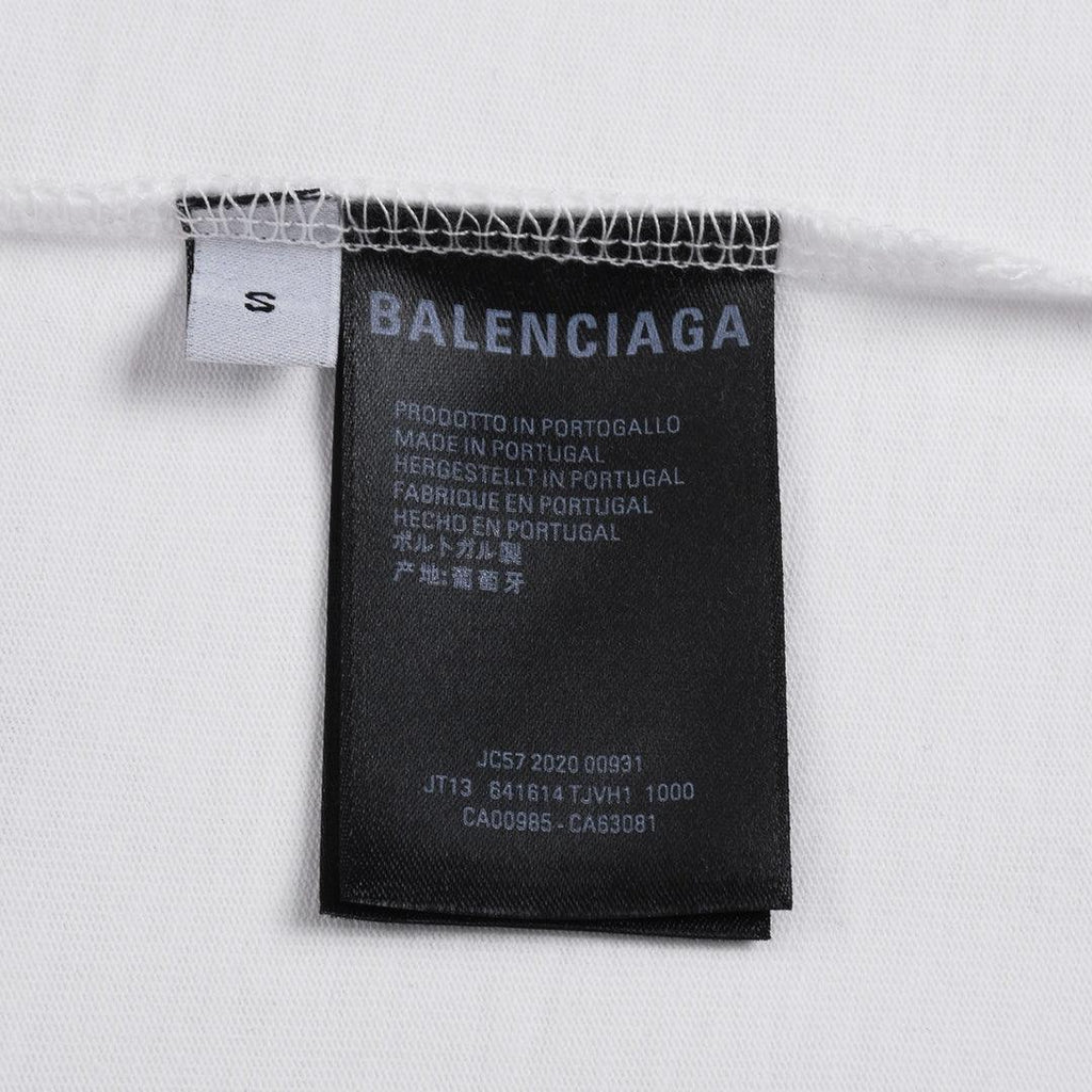 Balenciaga White & Green T-Shirt Without Collar