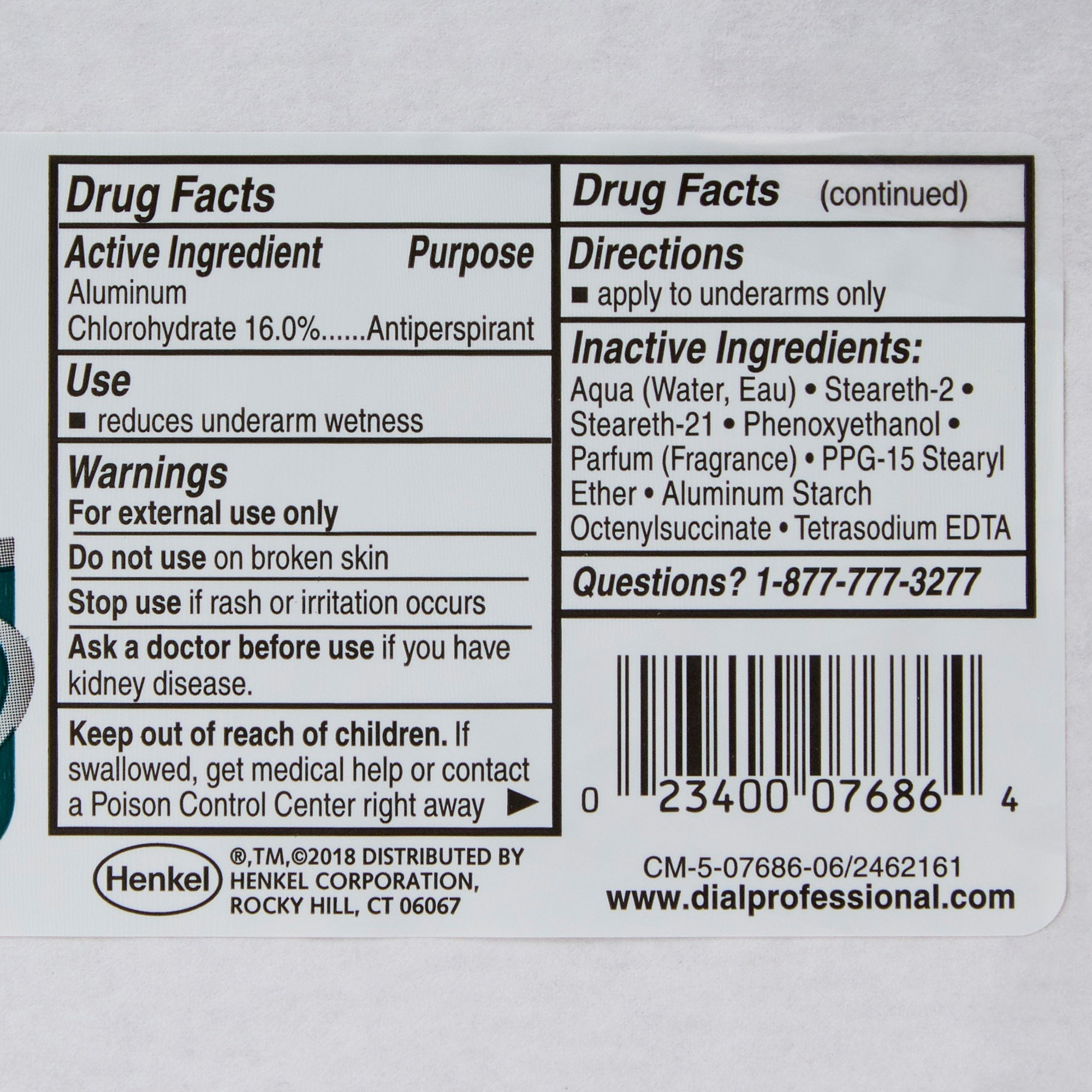 Dial® Antiperspirant / Deodorant, 1.5 oz Roll-On DIA07686
