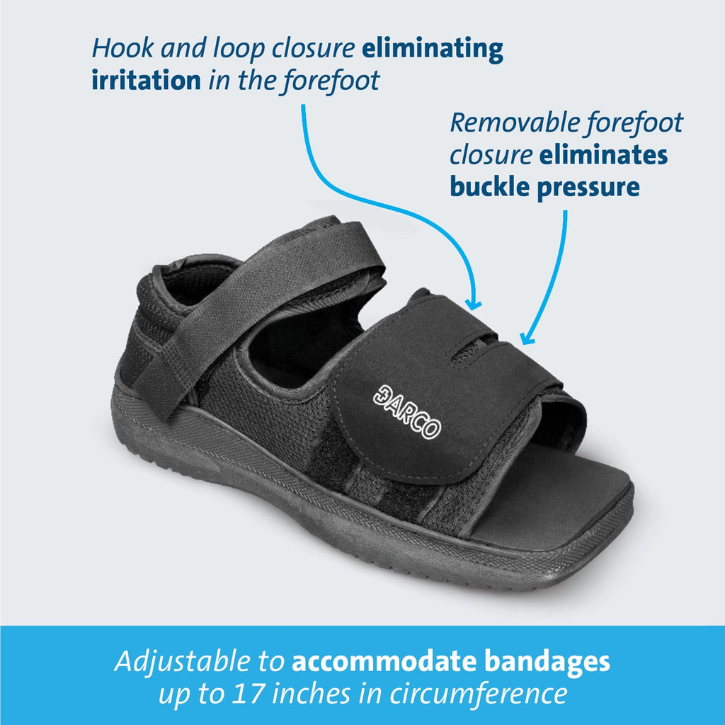 Darco International MedSurg Post-Op Shoe, Male, Size X-Large, Black MQM4B