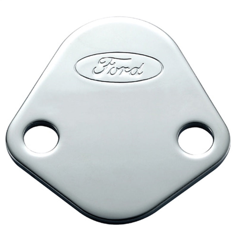 Ford Fuel Pump Block-Off Plate Chrome w/Ford Logo FRD302-290