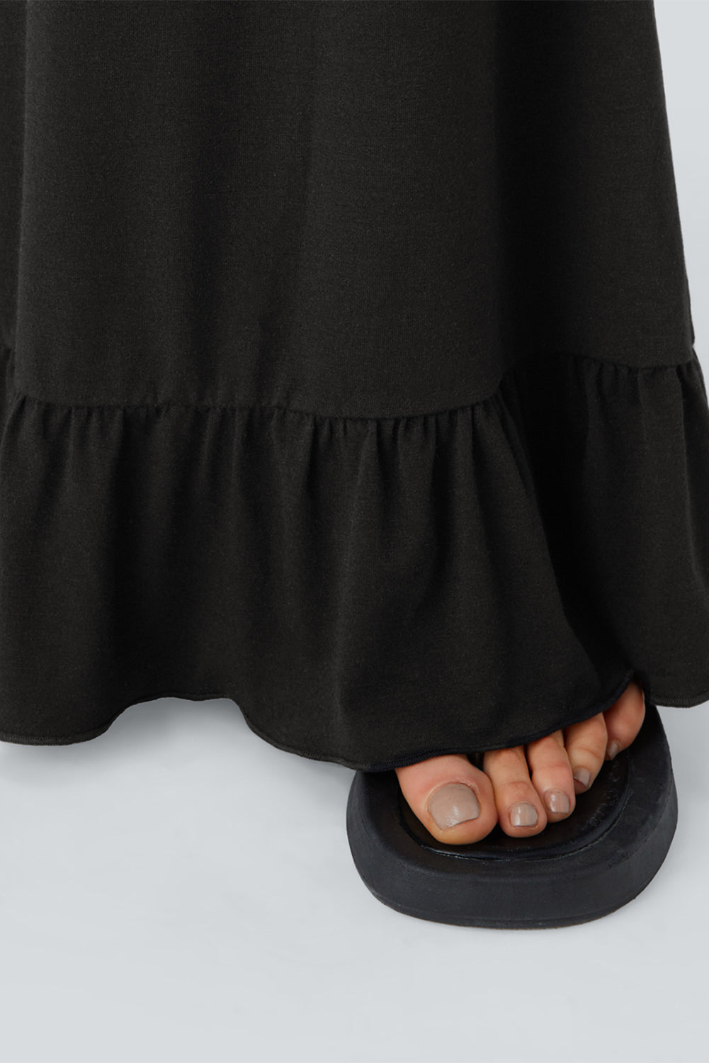 Dune Solid Color Ruffle Hem Wide Leg Pants