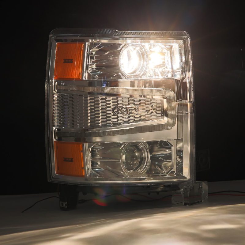 AlphaRex 14-15 Chevy 1500 PRO-Series Projector Headlights Chrome w/Sequential Signal &  DRL 880246 *Discontinued