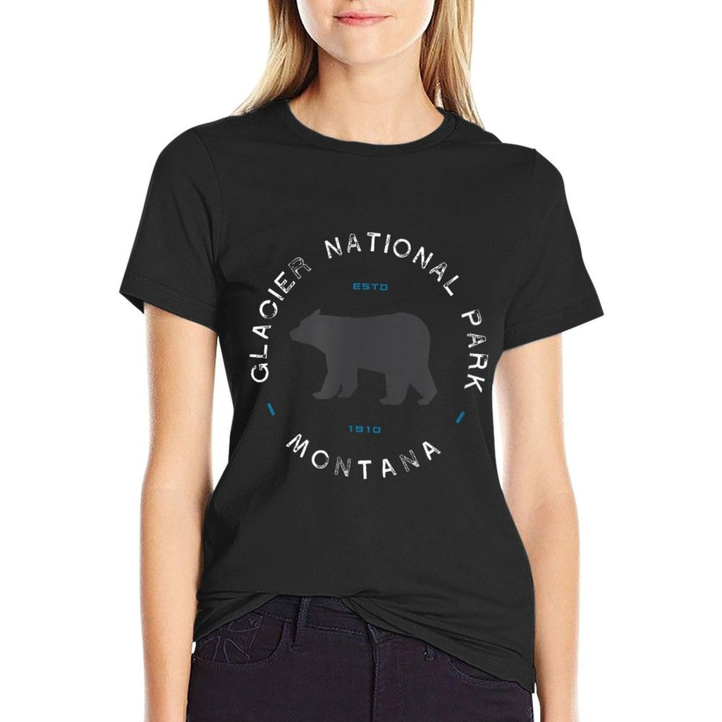 Glacier National Park Retro Vintage Graphic  Graphic-printed T-Shirt