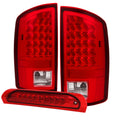 SPYDER Xtune Dodge Ram 07-08 1500 LED Tail Lights w/ LED 3rd Brake Lamps Red Clear ALT-JH-DR07-LED-SET-RC 9032806
