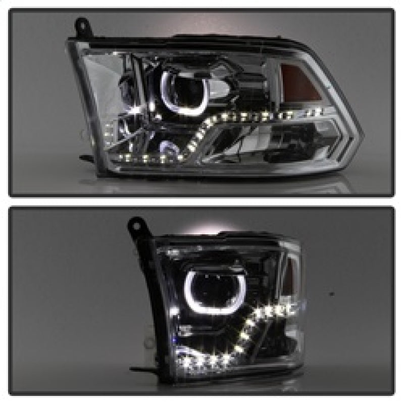 SPYDER xTune Dodge Ram 2009-2014 Halo LED Projector Headlights - Chrome PRO-JH-DR09-CFB-C 9036743