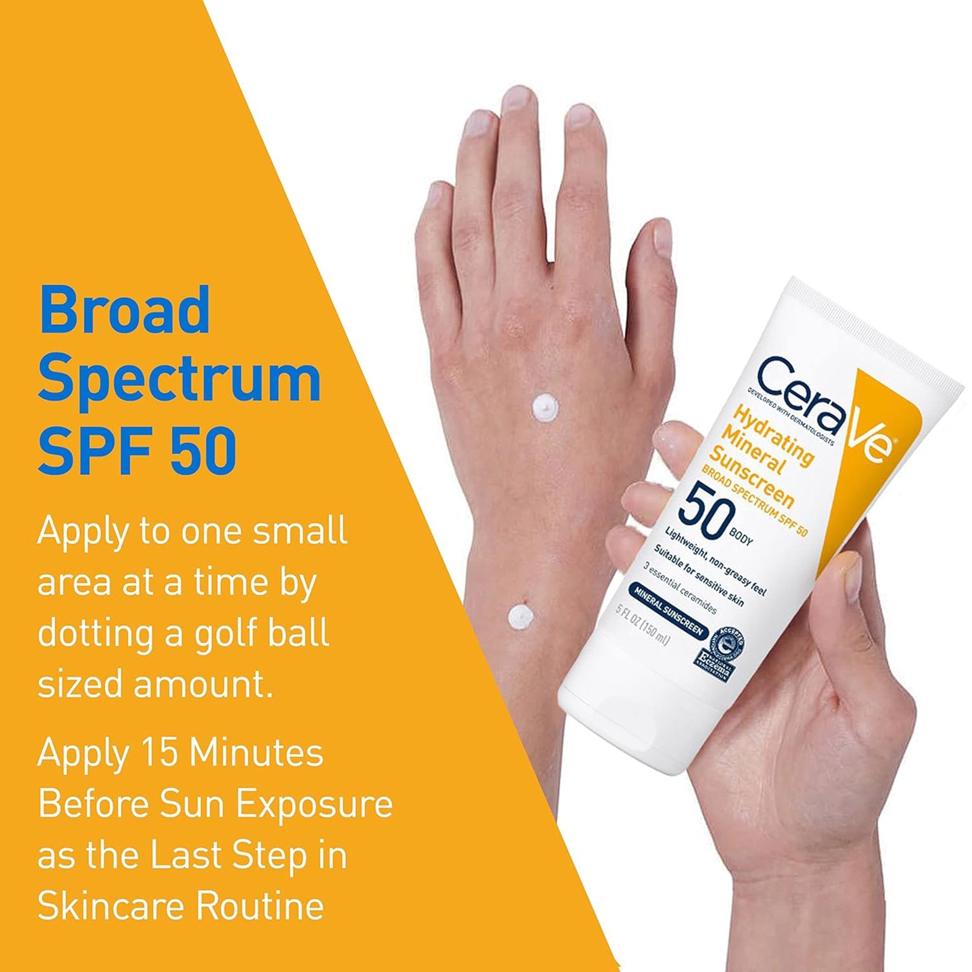 Sunscreen CeraVe® Hydrating Mineral Sunscreen SPF 50 Lotion 5 oz. Tube 60600051491