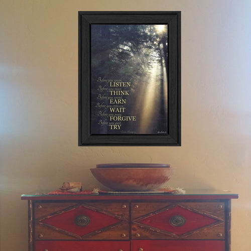 "Before You" Framed Wall Art by Lori Deiter | Sentimental Quote Print, Black Frame