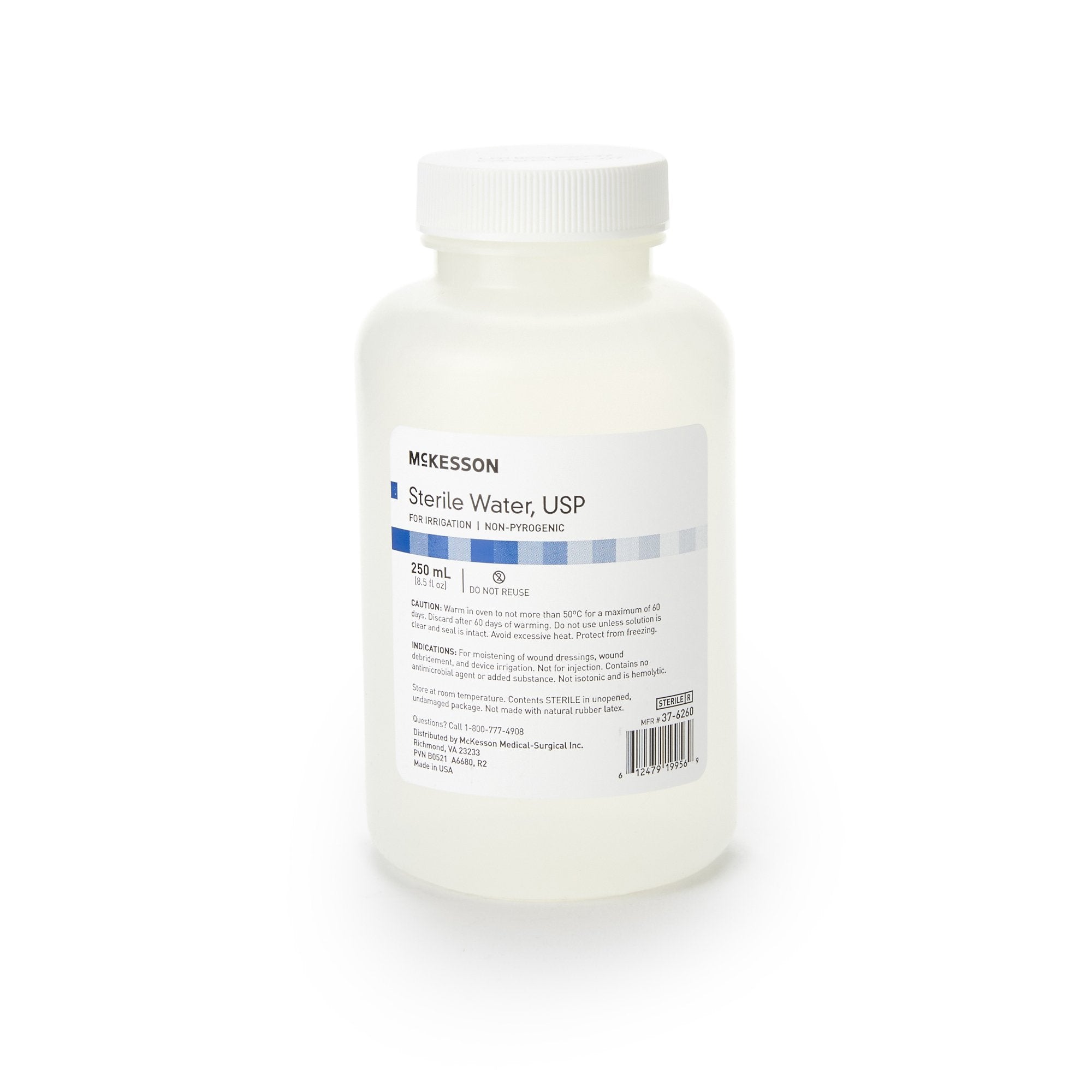 McKesson Sterile Water Irrigation Solution, 250 mL Bottle 37-6260