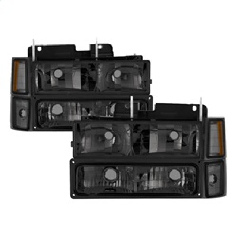 SPYDER Xtune Chevy Suburban 94-98 Headlights w/ Corner & Parking Lights 8pcs Smoked HD-JH-CCK88-AM-SM-SET 5072238