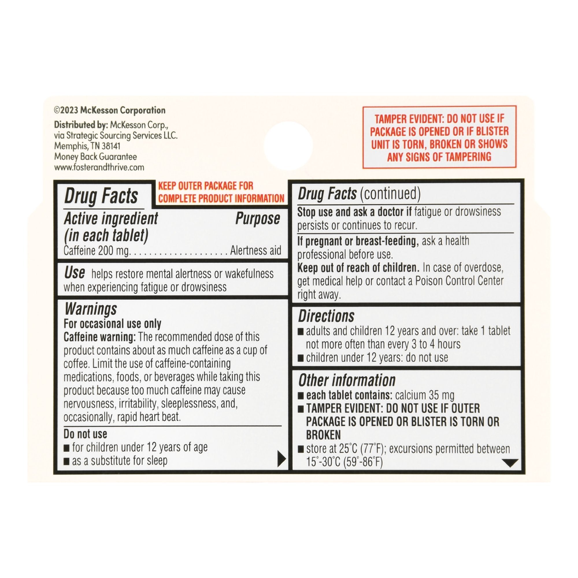 Foster & Thrive™ Stay Awake Caffeine 200 mg Tablets 70677112601