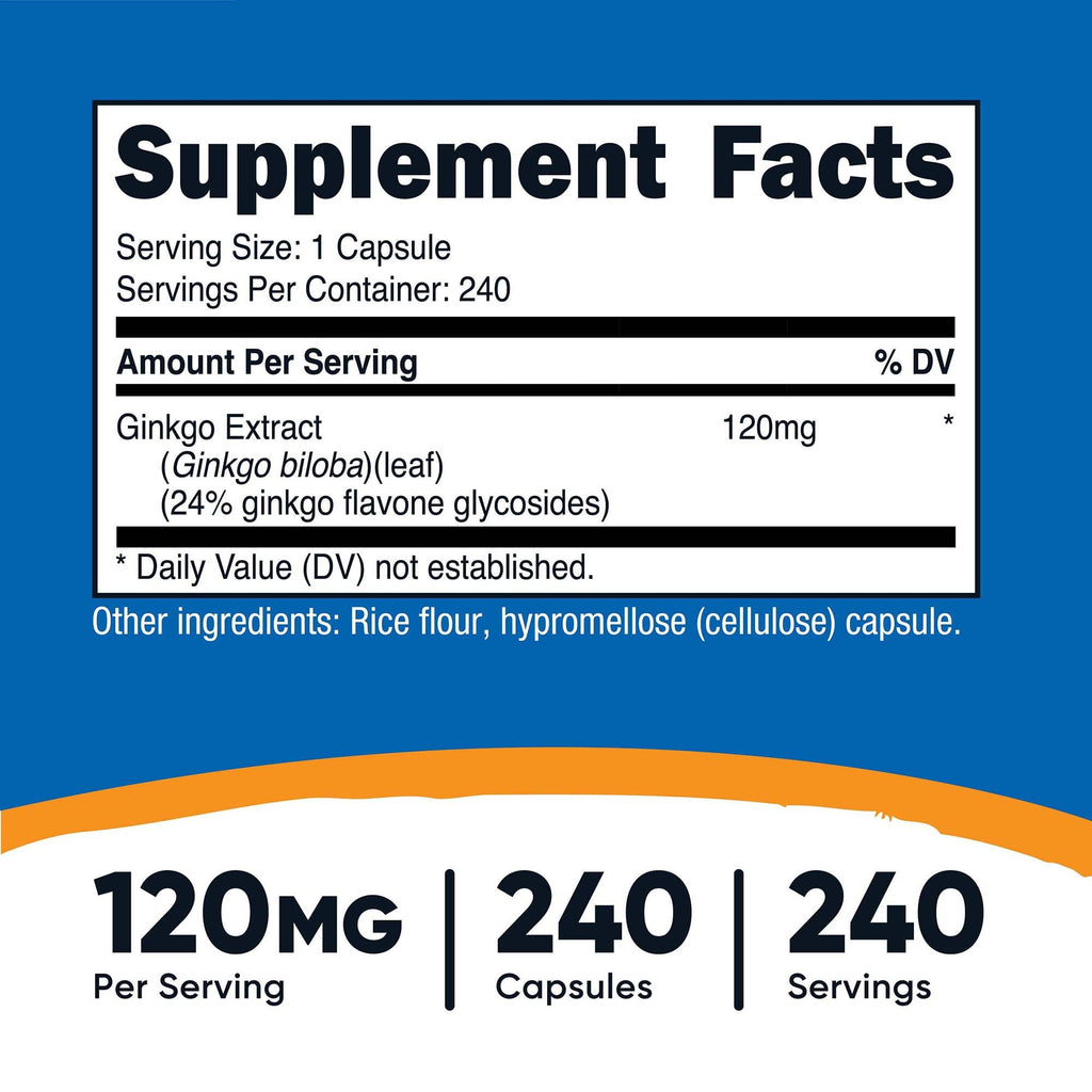 nutricost® 120 mg Ginkgo Biloba Capsules NTC016101