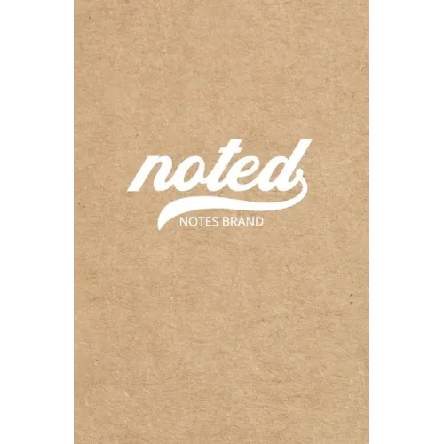 Noted Pocket Notebook: 4"x6", Small Journal Blank Memo Book, White Logo Kraft Brown Cover - Paperback